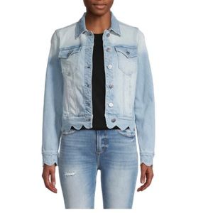 NWT Driftwood Scallop Denim Jacket In Light Wash
